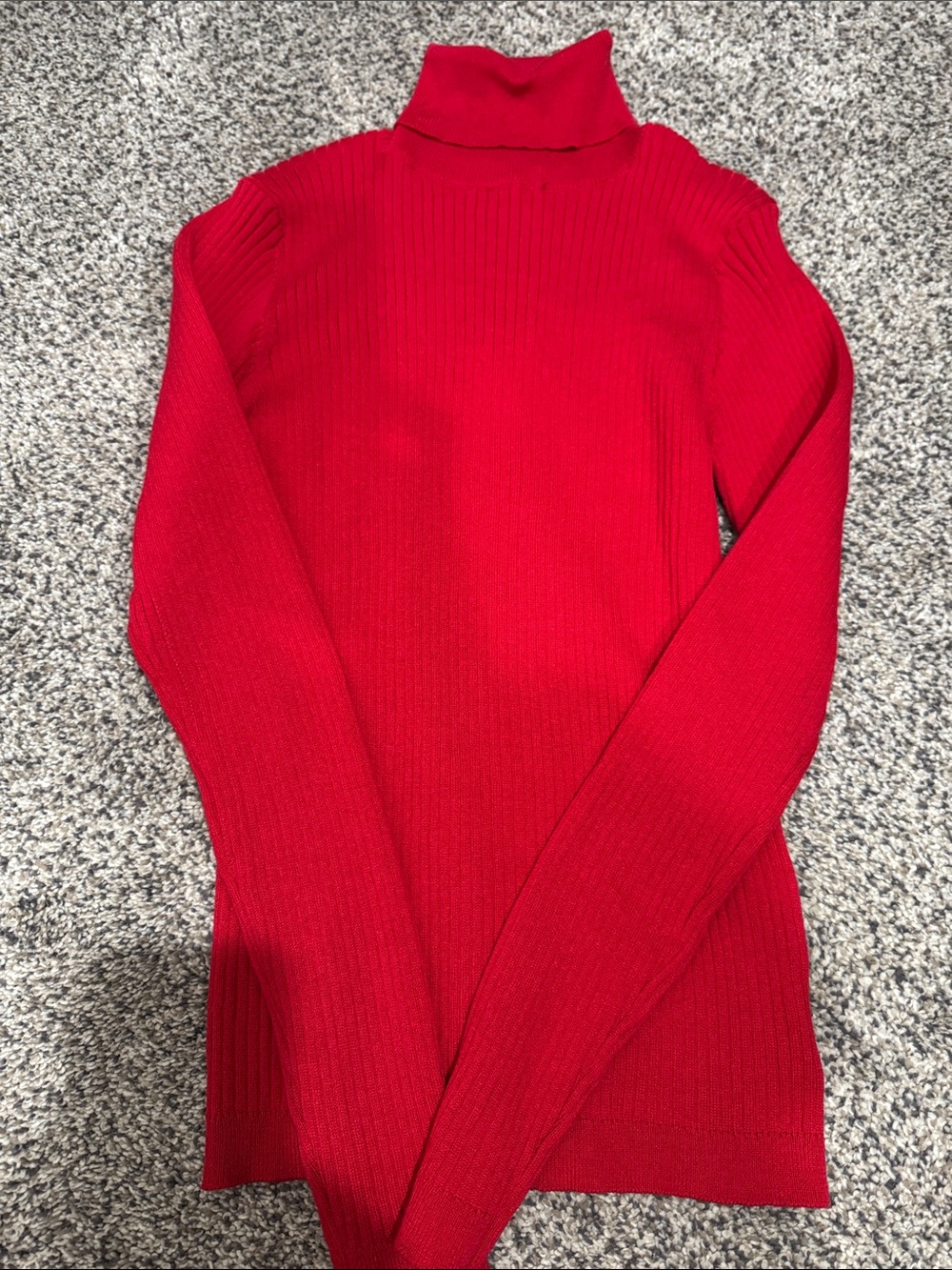 Copper Key Bright Red Ribbed Turtleneck Sweater